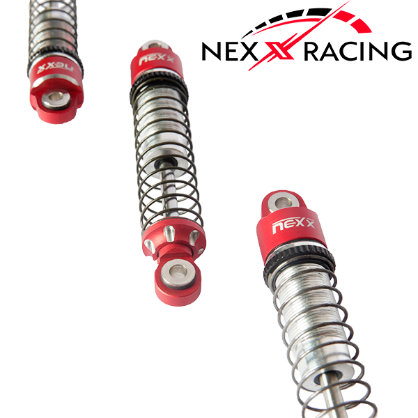 Nexx Racing Oil Shock (4pcs) for 1/18 TRX-4M - RED - HeliDirect