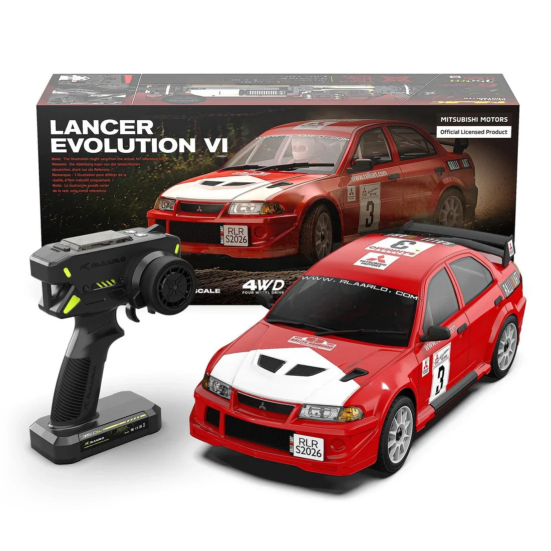 Rlaarlo Mitsubishi EVO 6.5 TME Licensed 1/7 Brushless RTR RC Rally Car | SLEVO-07