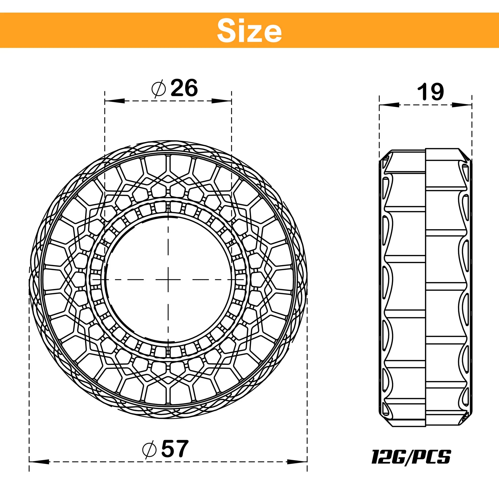 MEUS Racing Silicone Rubber Inserts for 62-66mm 1.0" Tires
