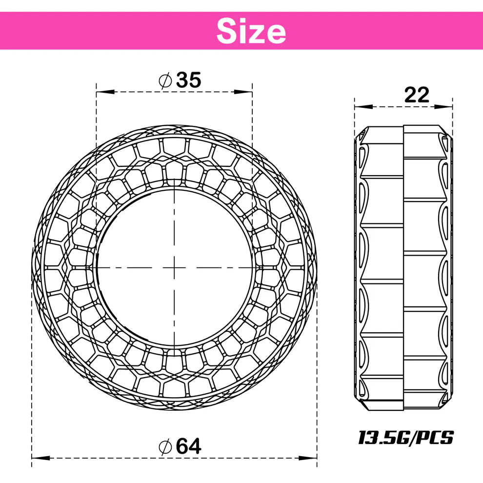 MEUS Racing 4PCS Silicone Rubber Inserts for 68-72mm 1.3" Tires