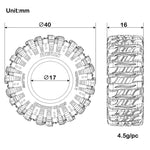 MEUS Racing 0.7-Inch MS6 Super Bouncer Tires for 1/30 SCX30 1/32 Redcat Ascent-32
