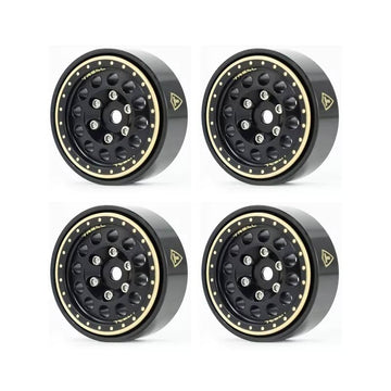 Treal 1.0" Brass Beadlock Crawler Wheels Rims (4pcs) For Axial SCX24 Bronco Gladiator C10 Deadbolt -Type A - HeliDirect