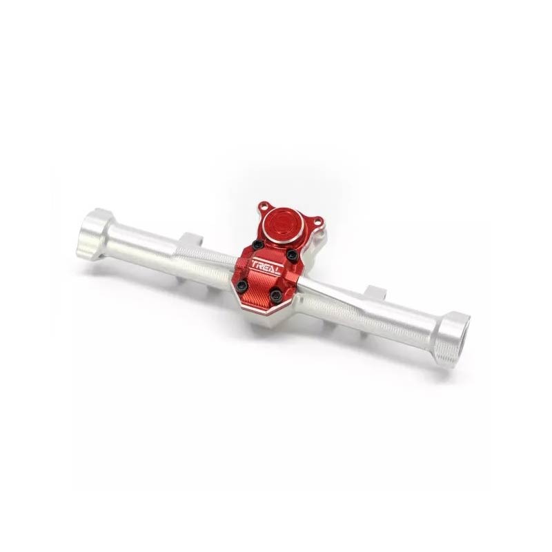 Treal Rear Axle Housing Aluminum 7075 Diff Housing For Axial SCX24 Deadbolt C10 Jeep Betty Gladiator (Silver-Red) - HeliDirect