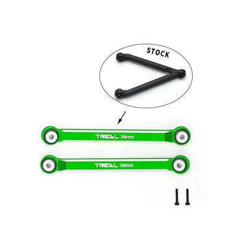 Treal Upper 2 Links 39mm Alu 7075 For Axial SCX24 C10 Bronco Gladiator 1/24 Scale Trucks (Green) - HeliDirect