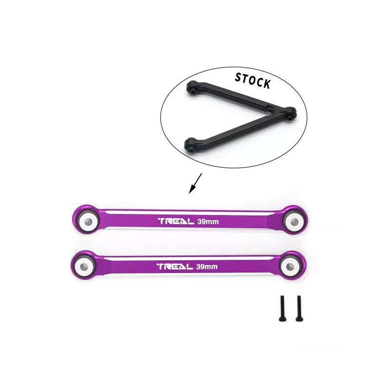 Treal Upper 2 Links 39mm Alu 7075 For Axial SCX24 C10 Bronco Gladiator 1/24 Scale Trucks (Purple) - HeliDirect