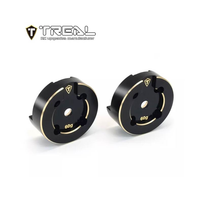 Treal UTB18 Capra Brass Outer Portal Covers Set CNC Machined Heavy Weight Upgrades (Black) - HeliDirect