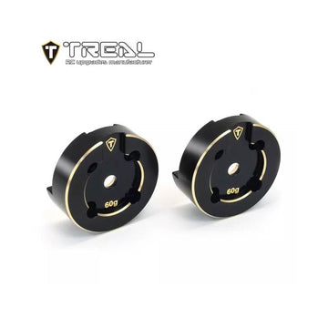 Treal UTB18 Capra Brass Outer Portal Covers Set CNC Machined Heavy Weight Upgrades (Black) - HeliDirect