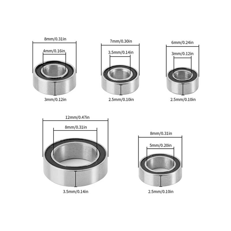 INJORA Sealed Steel Bearing Kit For 1/18 Traxxas TRX4M - 22PCS - HeliDirect