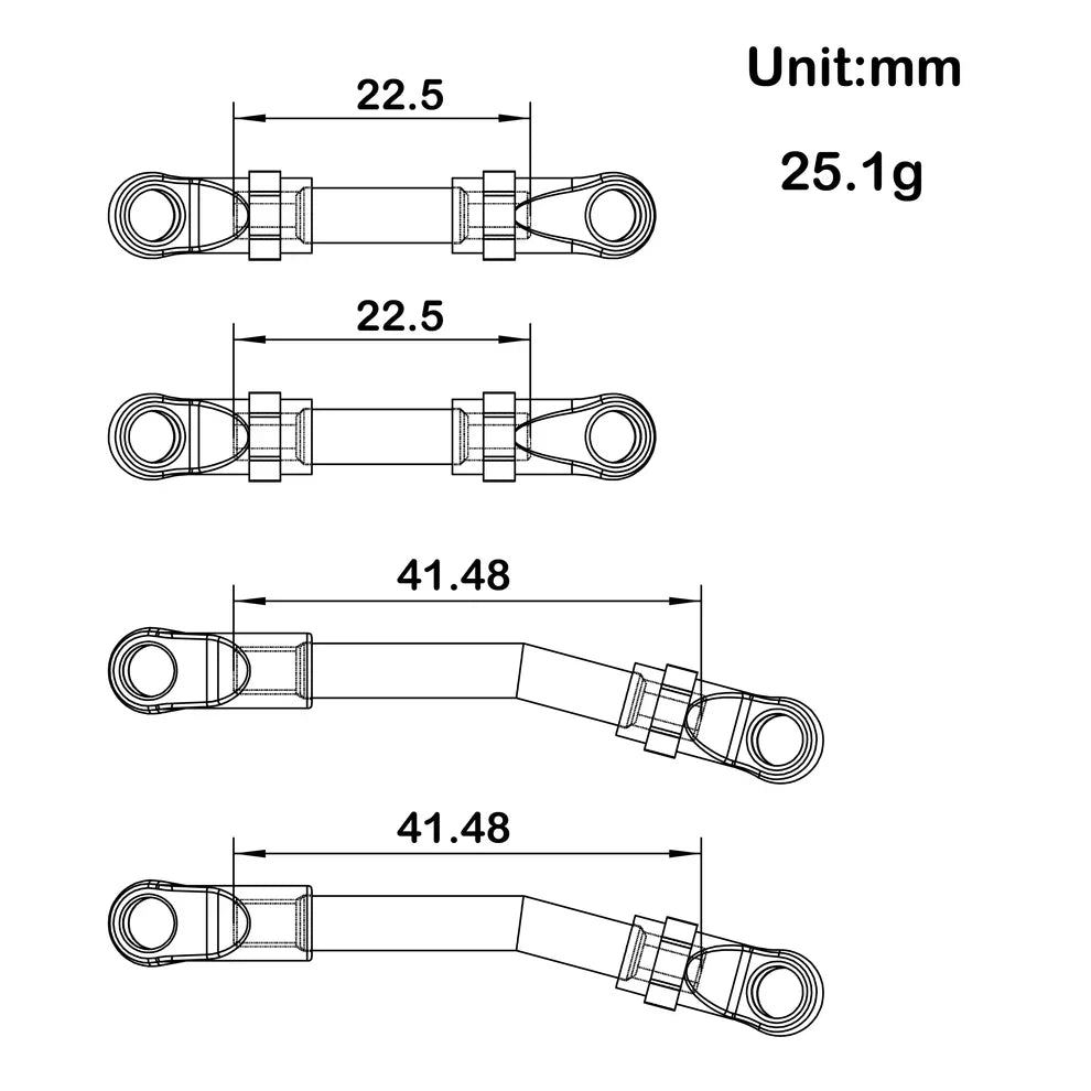 MEUS Racing 10pcs Metal High Clearance Chassis & Steering Links Set for 1/24 AX24 XC-1 RC Crawler Car