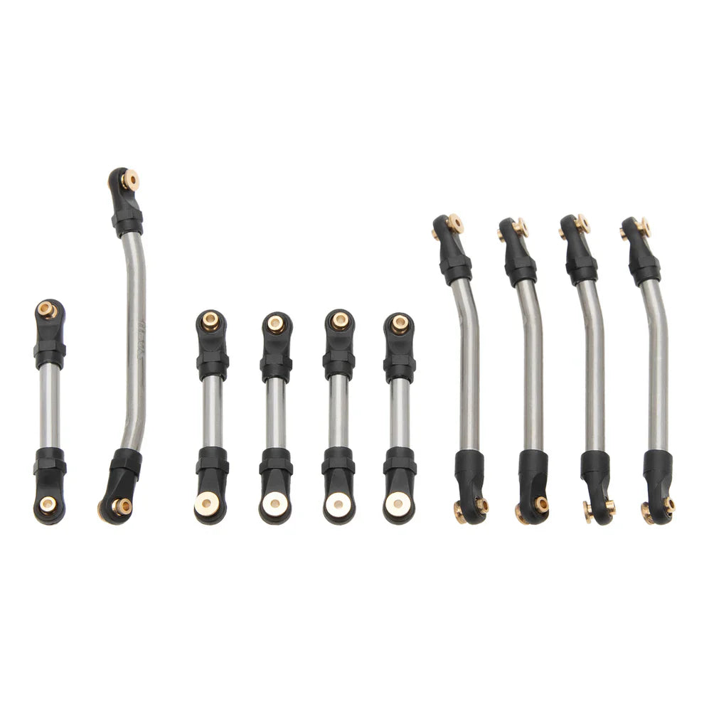 MEUS Racing 10pcs Metal High Clearance Chassis & Steering Links Set for 1/24 AX24 XC-1 RC Crawler Car