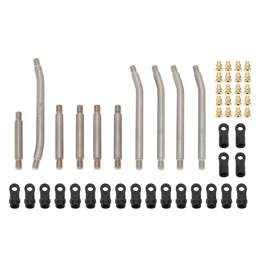 MEUS Racing 10pcs Metal High Clearance Chassis & Steering Links Set for 1/24 AX24 XC-1 RC Crawler Car