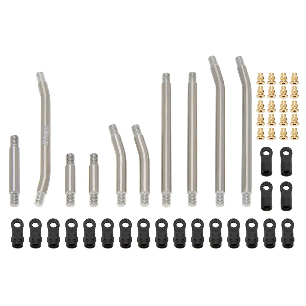 MEUS Racing Metal High Clearance Chassis & Steering Links Set for 1/24 SCX24 Deadbolt Betty