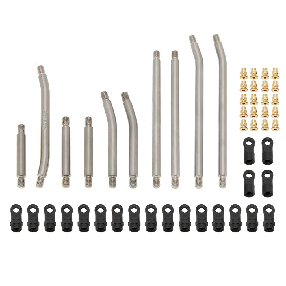 MEUS Racing 10pcs Metal High Clearance Chassis & Steering Links for 1/24 SCX24 Gladiator Power Wagon