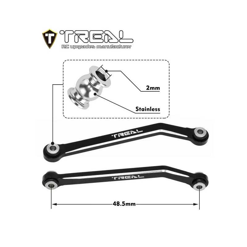 TREAL High Clearance Links - Alu 7075 Chassis Lower Linkages For 1/24 FMS FCX24 (Blue) - HeliDirect