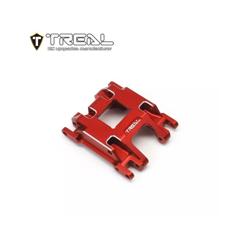 Treal Alu 7075 Center Skid Plate CNC Machined Upgrdes For 1/18 TRX-4M (Red) - HeliDirect
