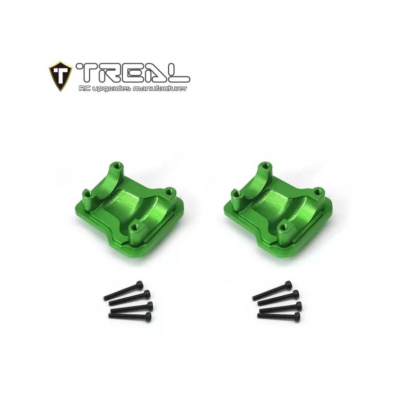Treal Alu 7075 Axle Diff Covers CNC Machined Upgrades For 1/18 TRX-4M (Green) - HeliDirect
