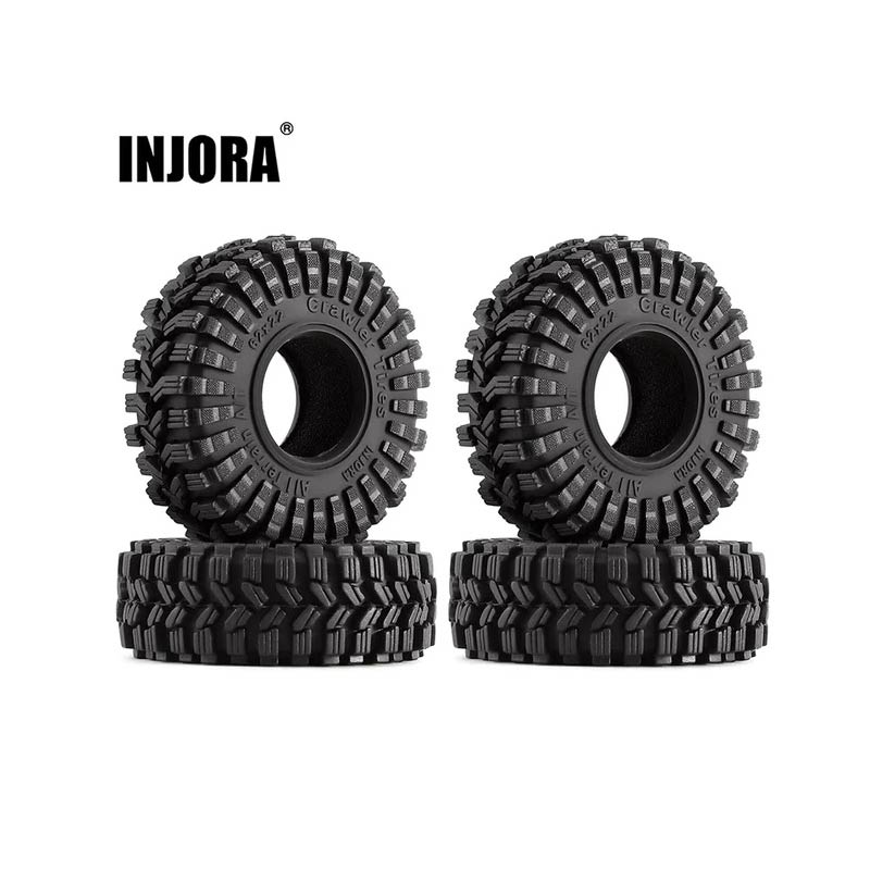 INJORA 1.0 Pneus Super Soft Sticky S5 57x22mm Pour TRX4M Axial SCX24 - Adhérence Exceptionnelle