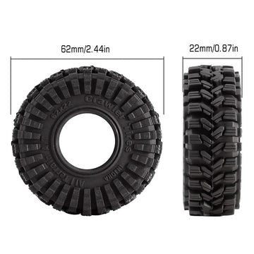 INJORA 1.0" 62*22mm Super Soft Sticky All Terrain Tires For 1/18 1/24 RC Crawlers (4) - HeliDirect