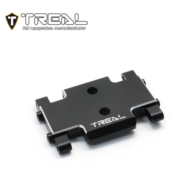 TREAL Aluminum 7075 Center Skid Plate CNC Machined Upgrdes Compatible with 1/24 Axial AX24 (BLACK) - HeliDirect