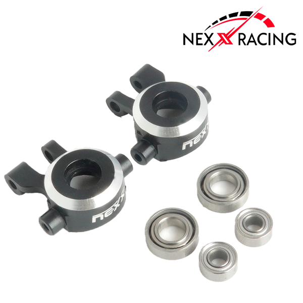 Nexx Racing CNC Alu Front Steering Knuckles Set for TRX-4M ( Included Bearing )-Black - HeliDirect