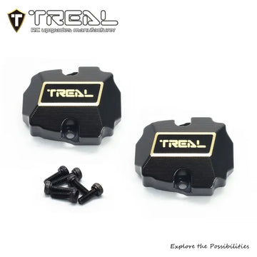 TREAL Brass Diff Cover Heavy Weight 13g/pc Front and Rear Axle Differential Covers (2P) for Redcat Racing 1/18 Ascent 18 - HeliDirect