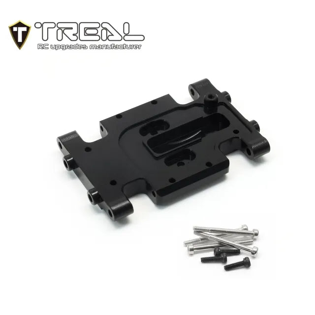 TREAL Aluminum 7075 Center Skid Plate CNC Machined Upgrdes Compatible with 1/24 Axial AX24 (BLACK) - HeliDirect