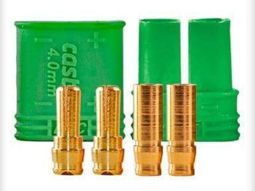 Castle Creation Polarized Bullet Connector Male/Female Set, 4mm - HeliDirect