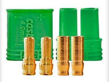 Castle Creation Polarized Bullet Connector Male/Female Set, 4mm - HeliDirect