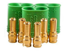 Castle Creation Polarized Bullet Connector Male Set, 4mm - HeliDirect