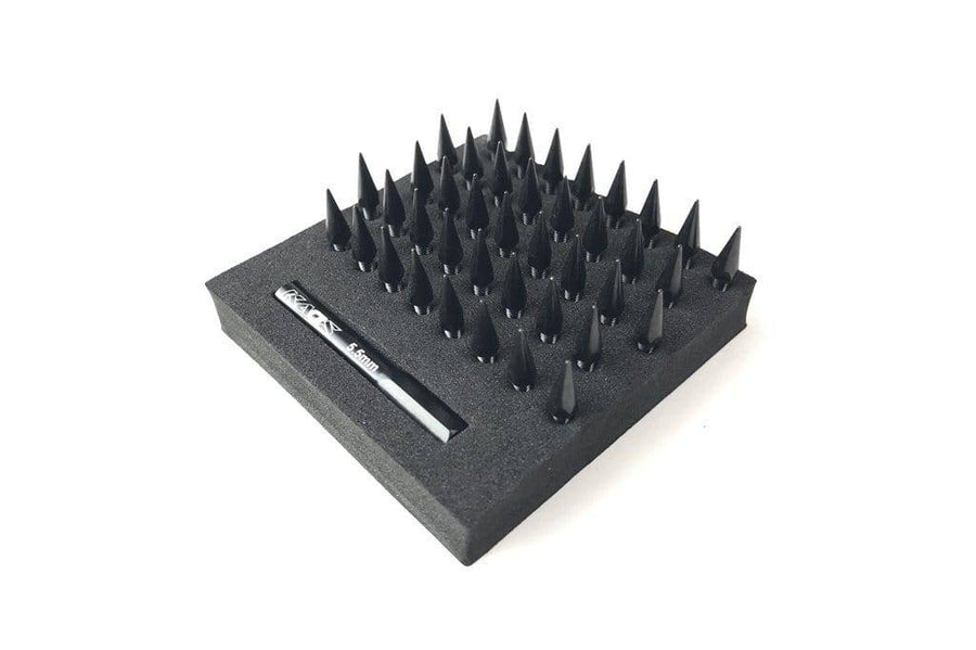 CKD0610 KAOS Black Bullet Spiked Wheel Lugs (M2.5mm studs. W/Tool. 40pcs) - HeliDirect