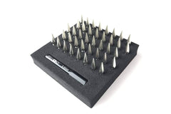 CKD0612 KAOS Silver Bullet Spiked Wheel Lugs (M2.5mm studs W/Tool.  40pcs) - HeliDirect