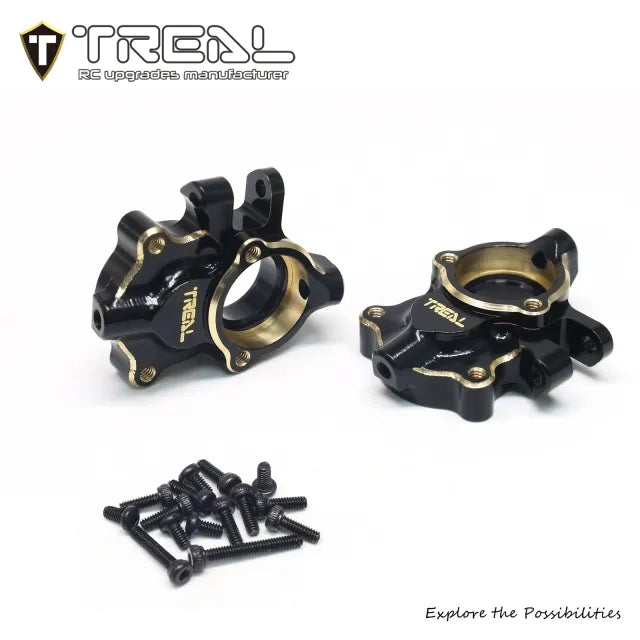 TREAL Brass Front Steering Knuckles Inner Portal Covers Housing 27g/Pair Weights Upgrades for 1/18 Redcat Ascent 18 Crawler - HeliDirect