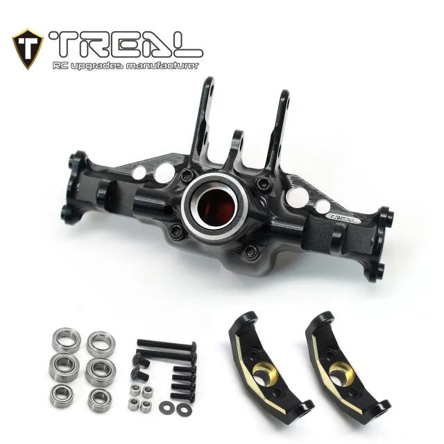 TREAL Aluminum 7075 Front Axle Housing w Brass C hubs Upgrades for 1/18 TRX-4M Defender Bronco - HeliDirect