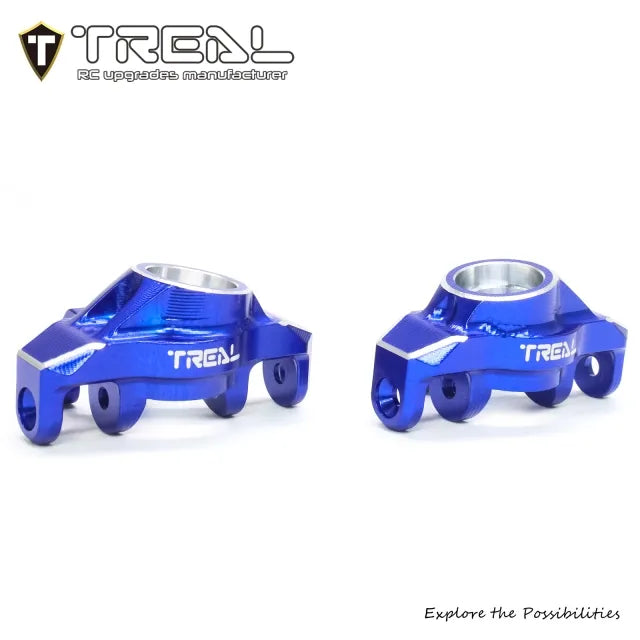 TREAL Aluminum 7075 Front Hubs Set Steering Blocks CNC Machined Upgrades for Arrma 1/18 GRANITE GROM - BLUE