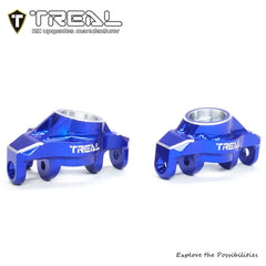 TREAL Aluminum 7075 Front Hubs Set Steering Blocks CNC Machined Upgrades for Arrma 1/18 GRANITE GROM - BLUE
