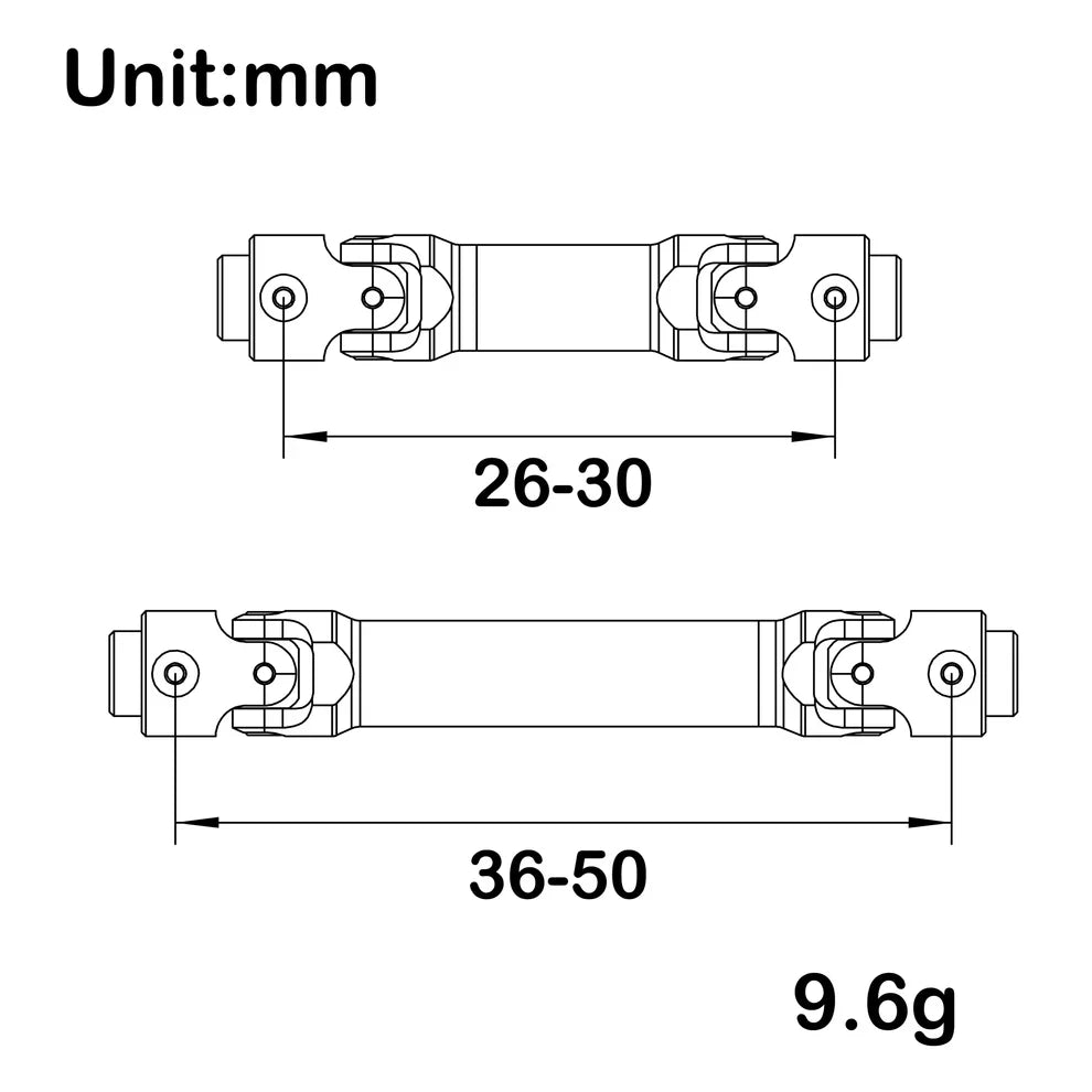 MEUS Racing SCX30 Driveshaft Metal Front Rear Drive Shafts for Axial SCX30