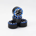 Hobby Details Axial SCX24 CNC Aluminum Screws-Style Beadlock Wheels 4pcs/set Dia 28mm, Height 14.5mm A:Blue - HeliDirect