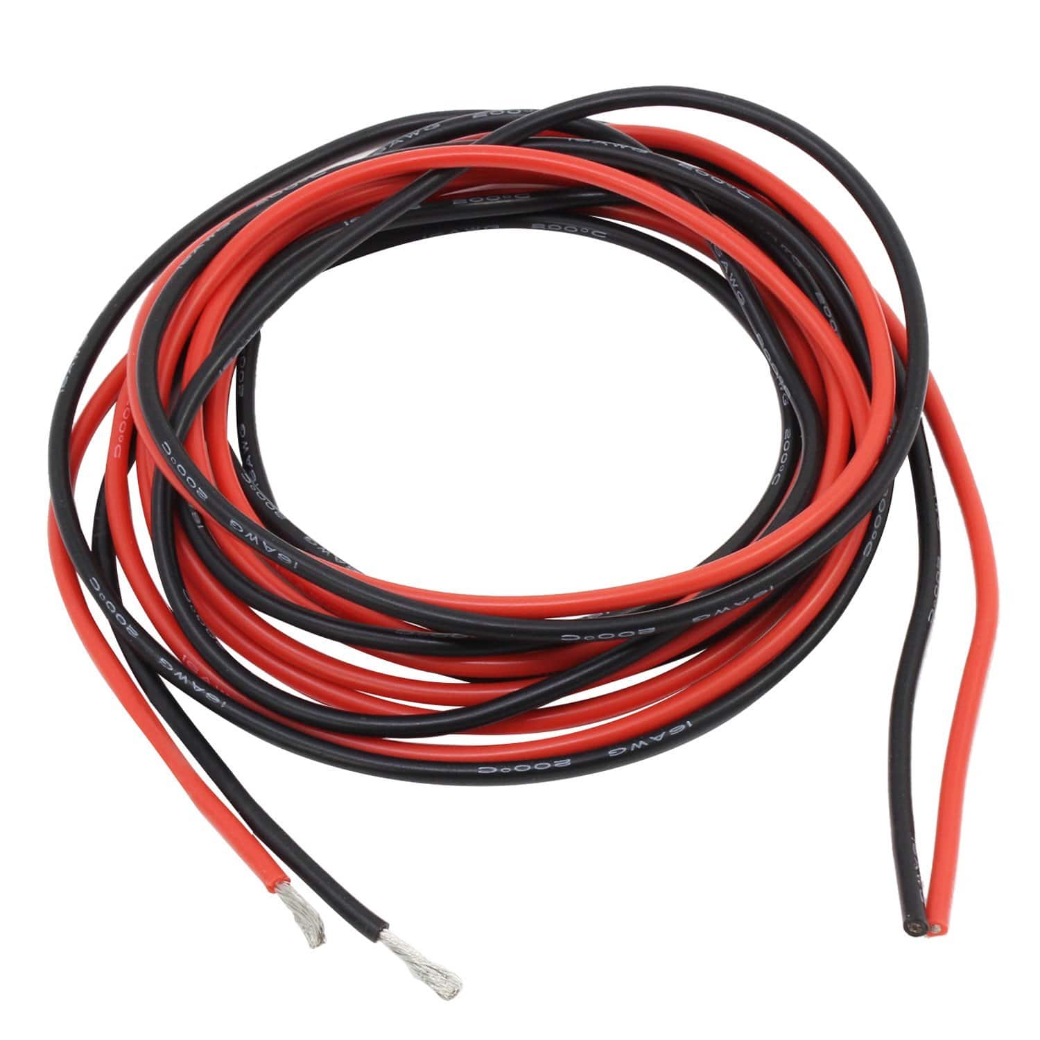 Silicone Wire Red & Black 16AWG (each 2ft/610mm) - HeliDirect