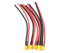XT30 Pigtail MALE Connector with 12cm 18AWG Silicon Wire (5pcs) - HeliDirect