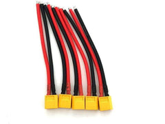 XT60 Pigtail MALE Connector with 12cm 14AWG Silicon Wire (5pcs) - HeliDirect