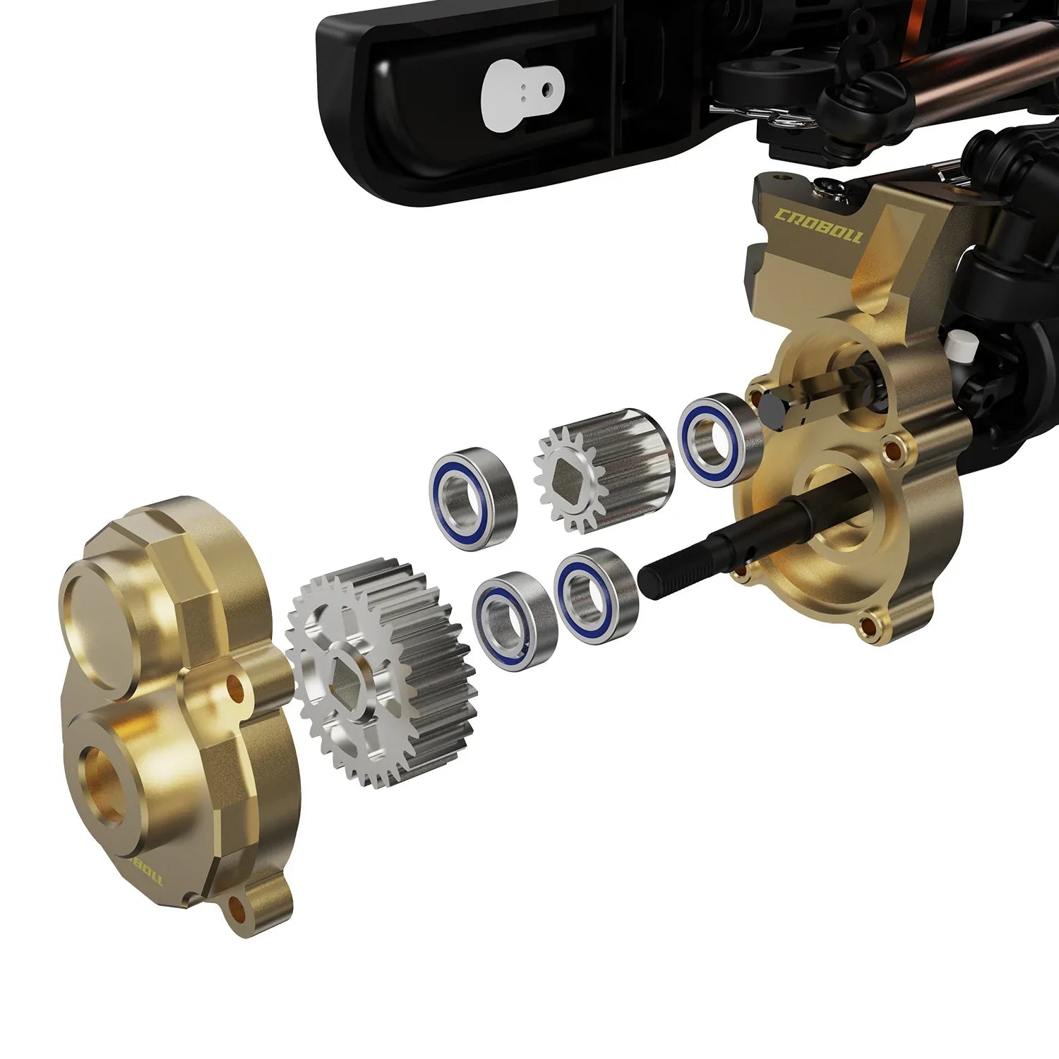 Rlaarlo Brass Front Portal drive axle mount(Front) & Portal Housing Inner for 1/7 RC Crawler