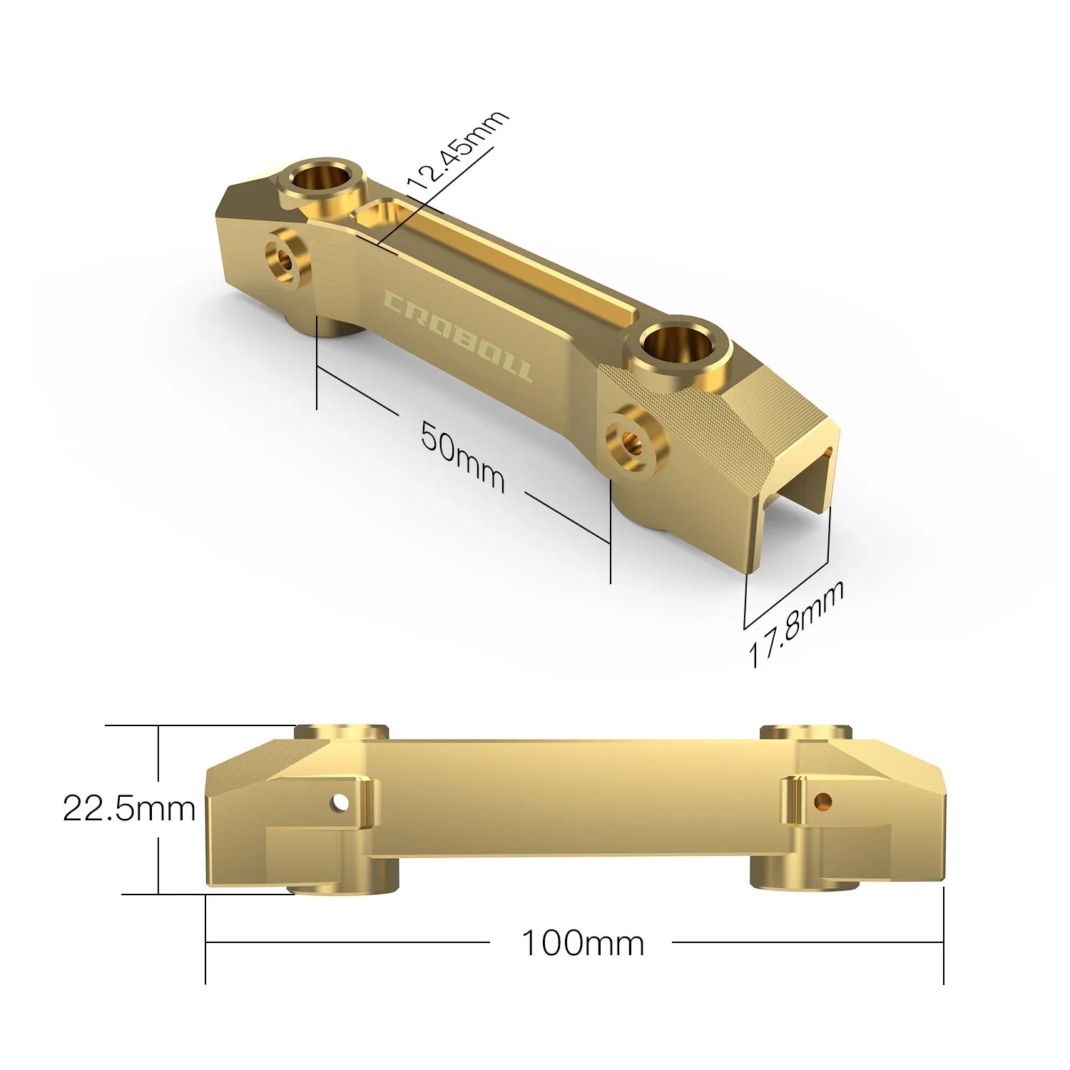 Rlaarlo Brass Front Bumper Mount for 1/7 RC Crawler