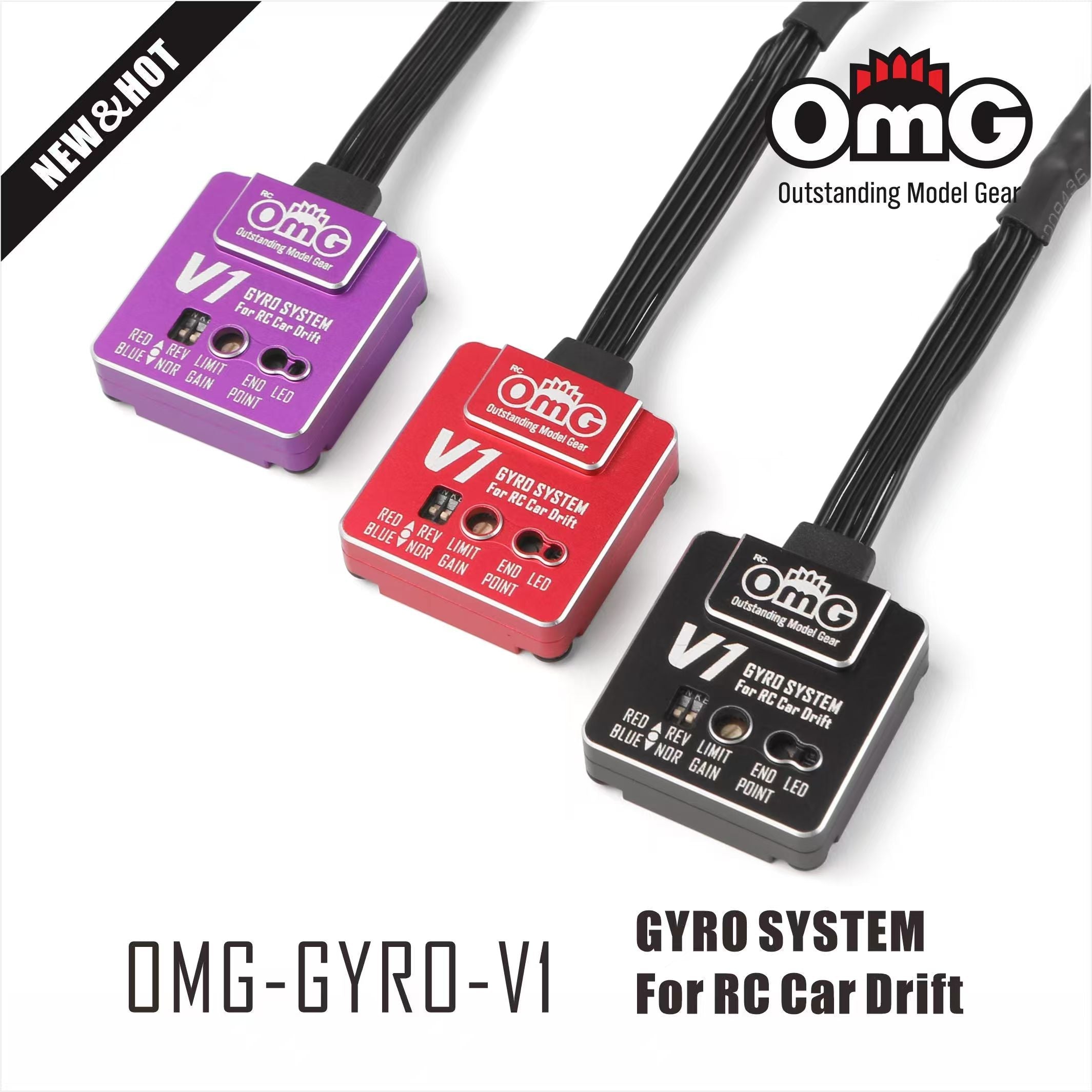 OMG-GYRO-V1 Dual System Gyro for RC Car - Violet