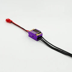 FURITEK MICROBOOST 2S LiPo 25A/50A Brushless ESC for 1/24 & 1/28 Drift/Race Cars - Sensored/Sensorless, Purple Color with LCD Display, Solderable and Wire Replaceable