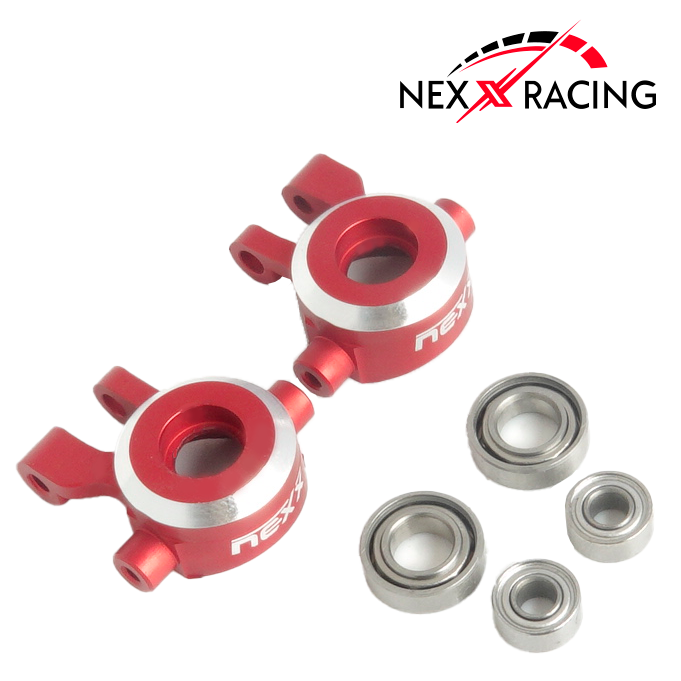 Nexx Racing CNC Alu Front Steering Knuckles Set for TRX-4M ( Included Bearing )-Red - HeliDirect