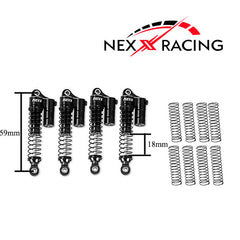 Nexx Racing 59mm Long Reservoir Shocks (4pcs) for CR18P EVO/EVO PRO/ HPI Venture 18 Flux/FX118