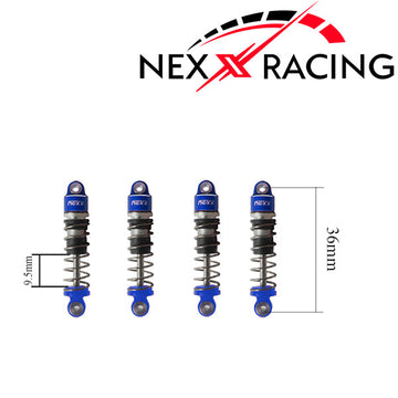 Nexx Racing Oil Shock (4 pcs) for 1/24 SCX24 - BLUE - HeliDirect