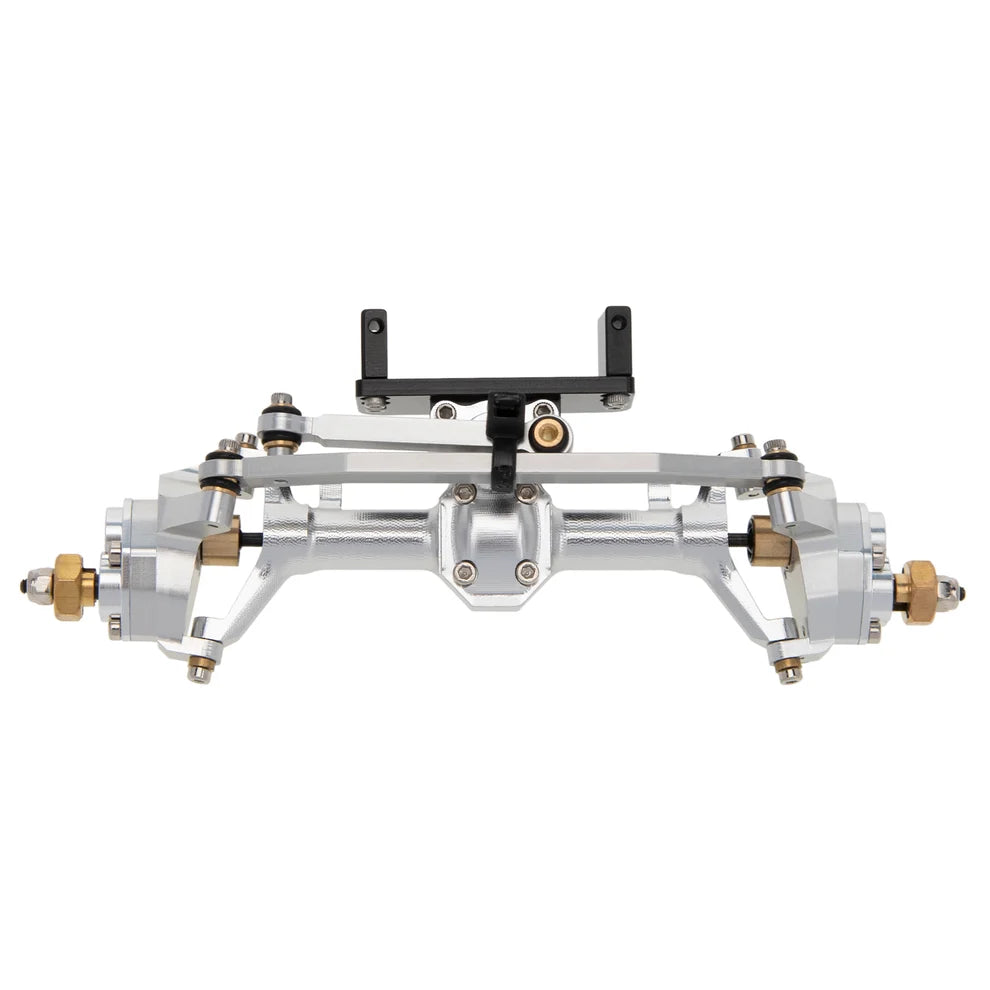 MEUS RACING 1/24 Scale Aluminum Alloy Axles Front and Rear Portal Axle Housing Assembly w/New C Knuckle for Axial SCX24 90081 C10 Jeep Upgrade Parts - SILVER