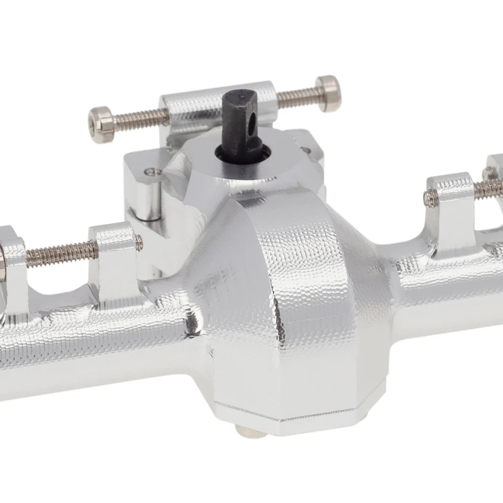 MEUS RACING 1/24 Scale Aluminum Alloy Axles Front and Rear Portal Axle Housing Assembly w/New C Knuckle for Axial SCX24 90081 C10 Jeep Upgrade Parts - SILVER