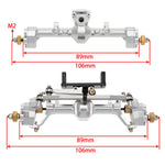 MEUS RACING 1/24 Scale Aluminum Alloy Axles Front and Rear Portal Axle Housing Assembly w/New C Knuckle for Axial SCX24 90081 C10 Jeep Upgrade Parts - SILVER